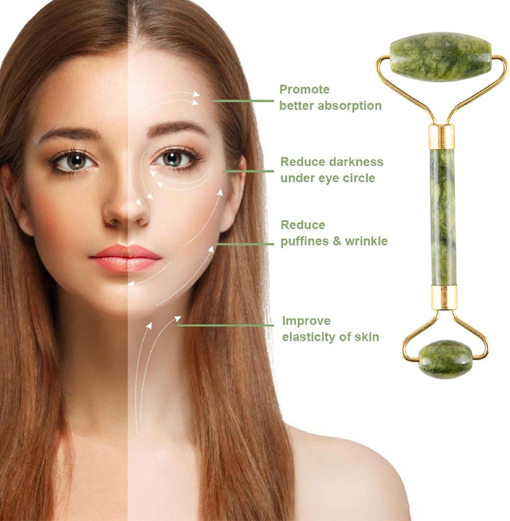 Set Jade Roller & Gua Sha 5 En 1 - Masaje Facial