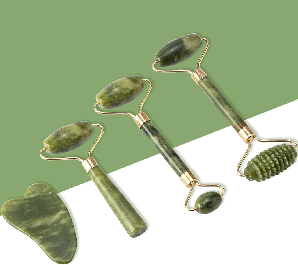 Set Jade Roller & Gua Sha 5 En 1 - Masaje Facial