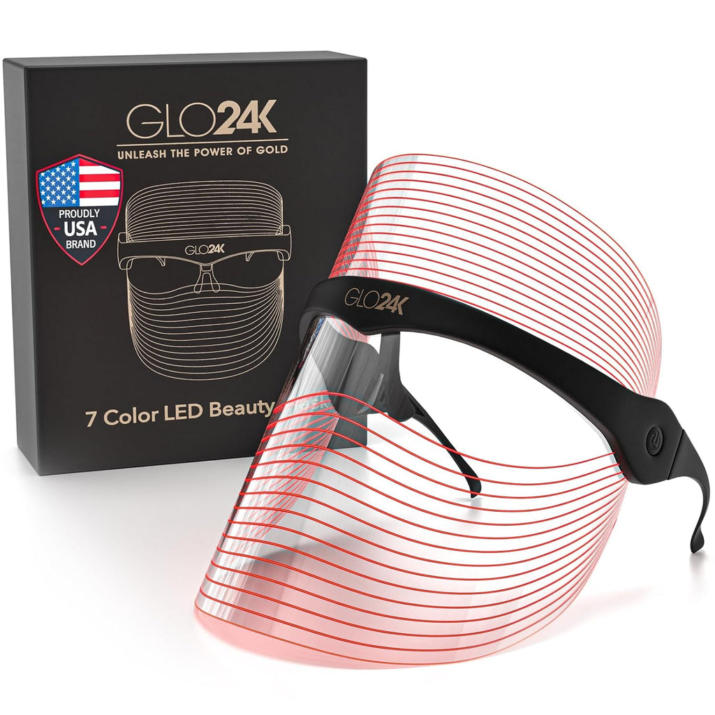 GLO24K Mascarilla LED Facial 7 Colores - Terapia De Luz