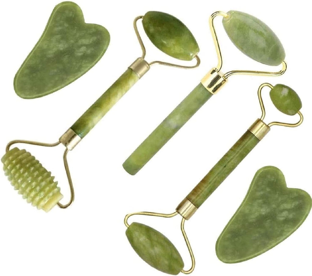 Set Jade Roller & Gua Sha 5 En 1 - Masaje Facial
